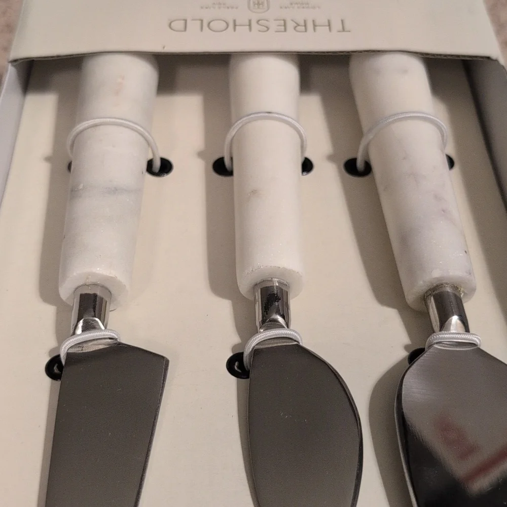 Threshold Cheese Tool Set 3 piece with Marble Handles NEW